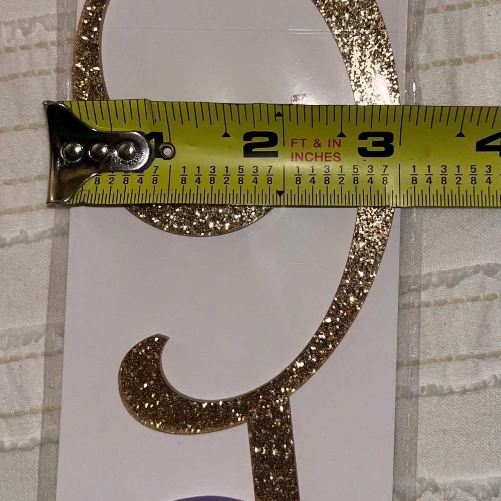 Gold Glitter Number Cake Toppers (NWT)